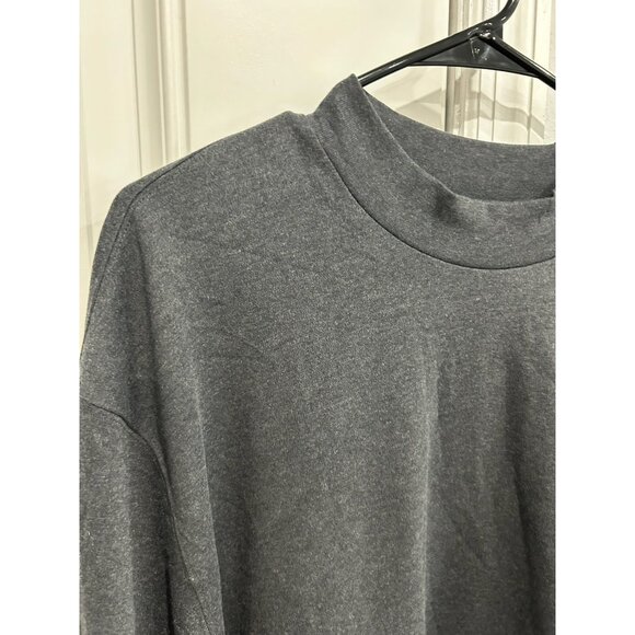 Orvis Mens Charcoal Gray Long Sleeve Mock Neck Shirt Cotton Sz XXL - Picture 4 of 9